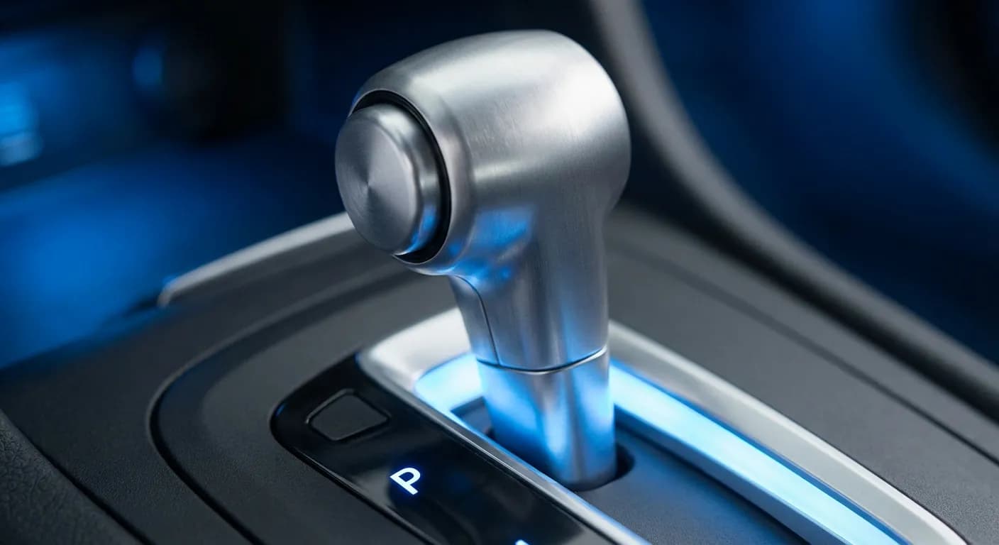 P di parcheggio: guida all'uso nel cambio automatico Gros plan sur le levier de vitesse en position P