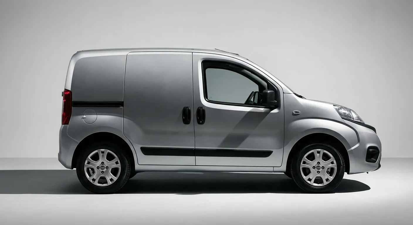 Fiat Fiorino usato: prezzi, versioni e guida all'acquisto Vue latérale d'un Fiat Fiorino d'occasion sur fond neutre